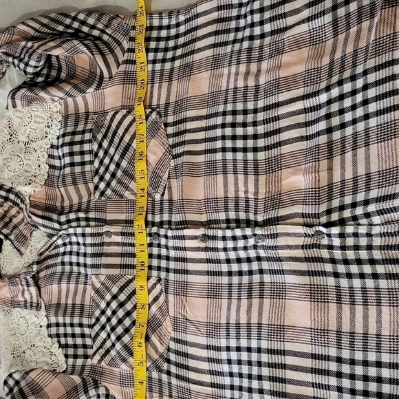 Hannah Women's Plaid Lace Blouse Size Large - Picture 7 of 8